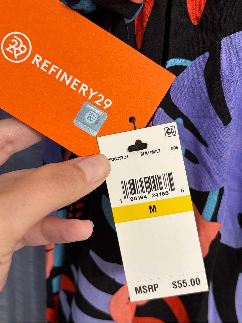 Refinery29 Tropical Leaf Black Teal Orange Hawaiian Strap Maxi Dress Medium NWT - Picture 6 of 12